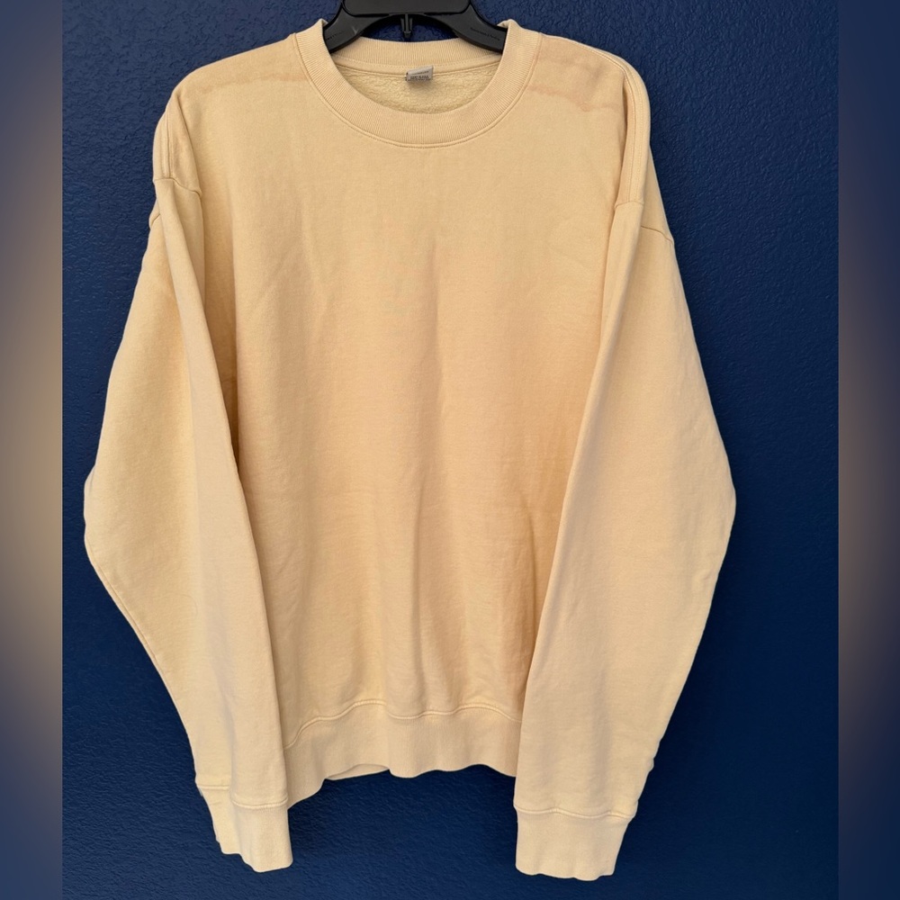 Sporty & Rich Unisex Men’s & Women’s Pale Yellow Cotton Sweatshirt Size Large - Picture 3 of 5